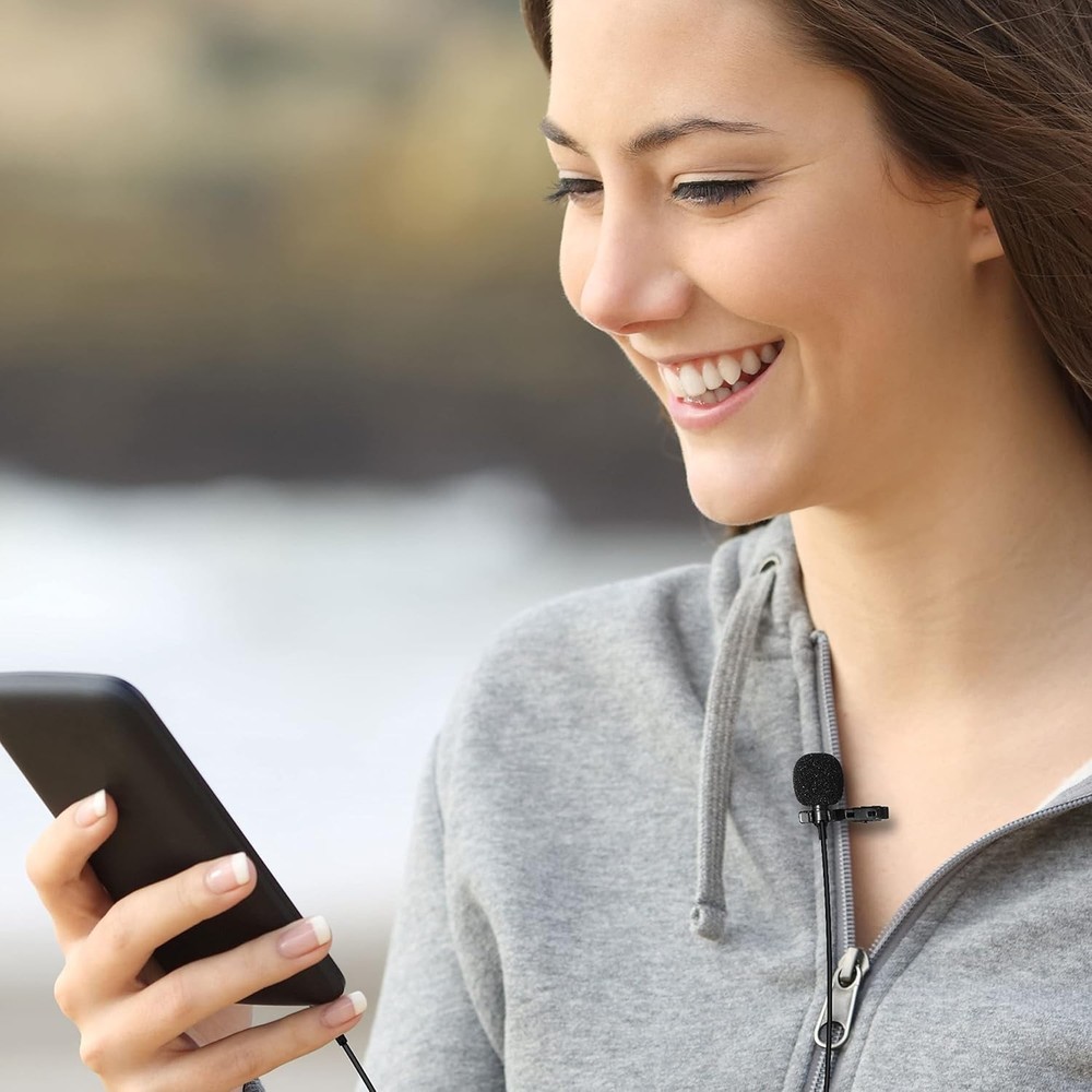 Omnidirectional Lapel Lavalier Microphone Clip-on Condenser Mini Iphone Android