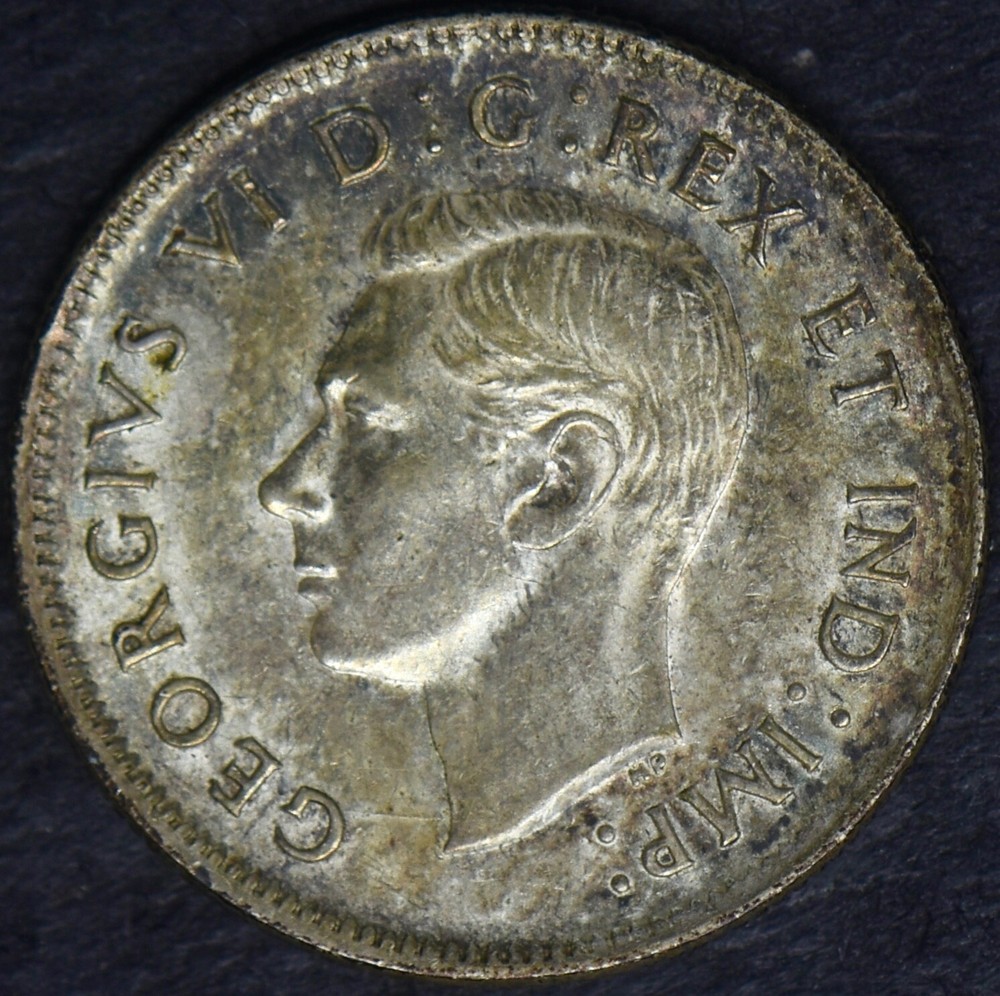 1940 Canada Silver 25 Cents - Rainbow Toned - ✪COINGIANTS✪