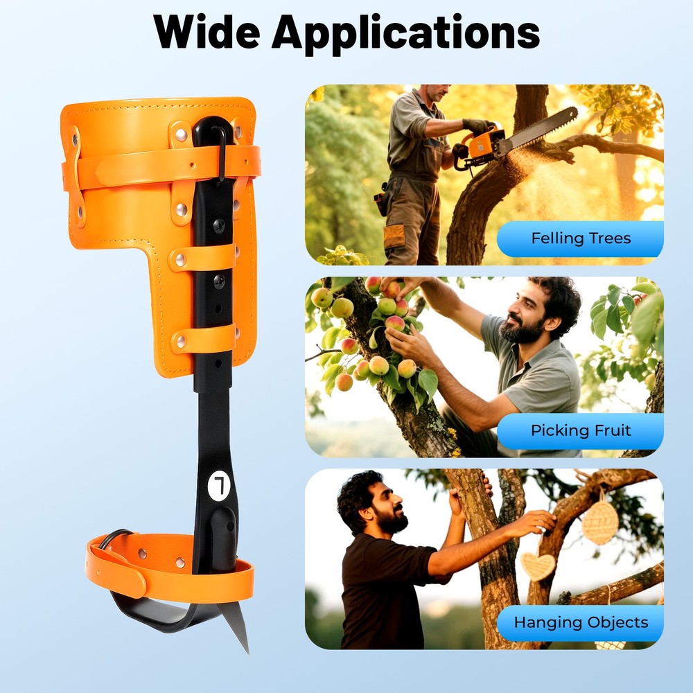Tree Climbing Spike Set Pole Climbing Spurs Climber Gaffs+Strap Adjustable 100kg