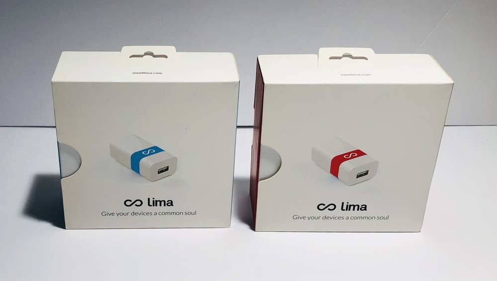 2x Lima Smart Cloud Sharing USB Device + Earphones kickstarter Blue & Red New