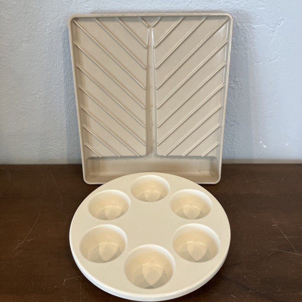 VTG Anchor Hocking Microware Bacon Pan White Muffin Microwave