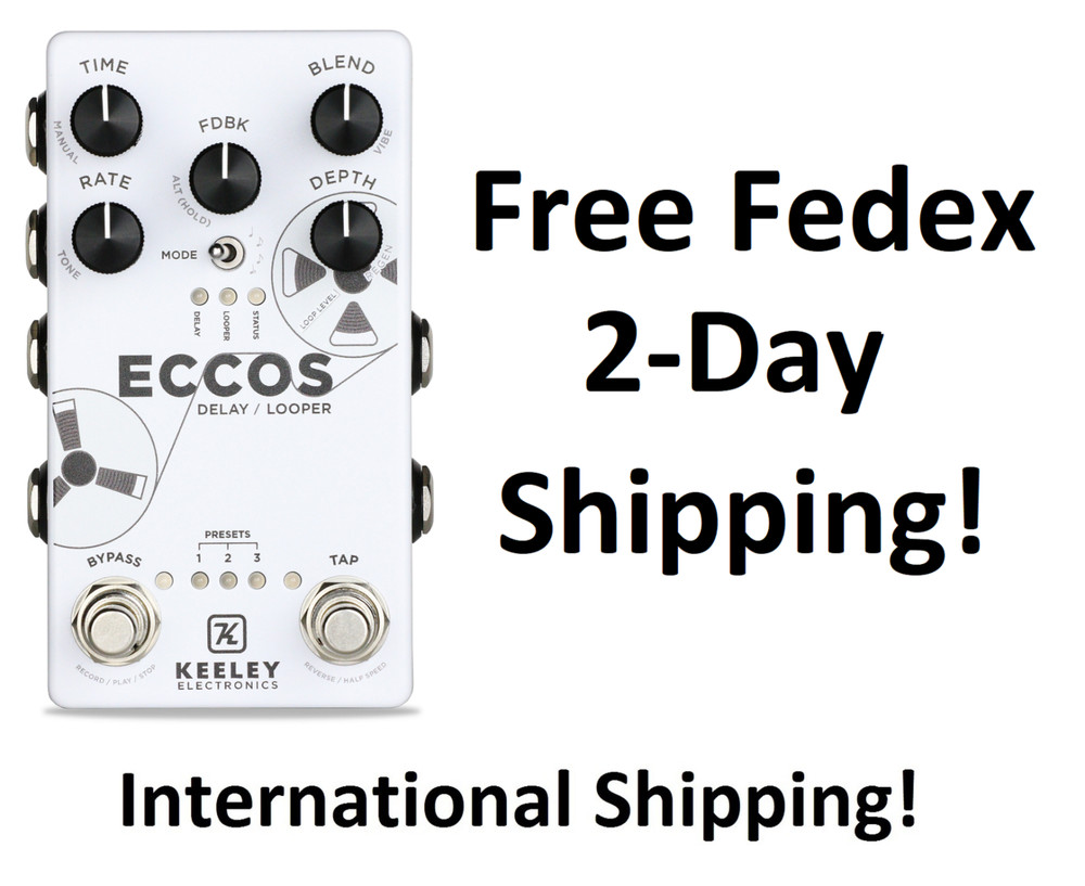 New Keeley Eccos Tape Delay Looper Guitar Effects Pedal