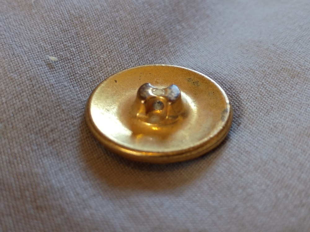 1 Vintage Colt #9 Metalized Plastic Button.