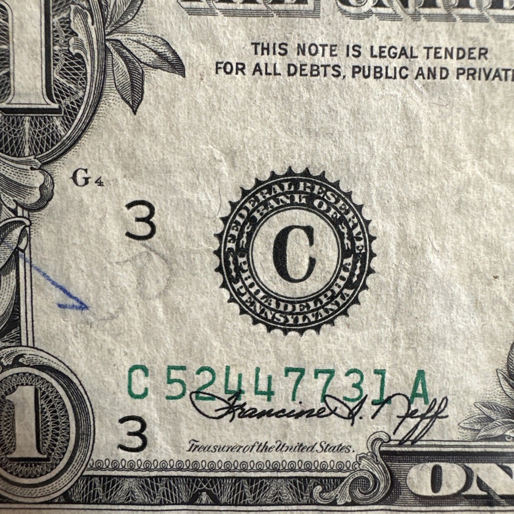 1974 $1 Bill - Cutting Error & Shifted ! MAJOR MULTI-ERROR NOTE! 1
