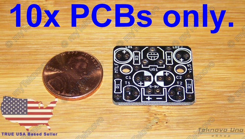 10x PCB Only for Mini LED Adjustable Flasher Blinker Flip-Flop Flash - USA