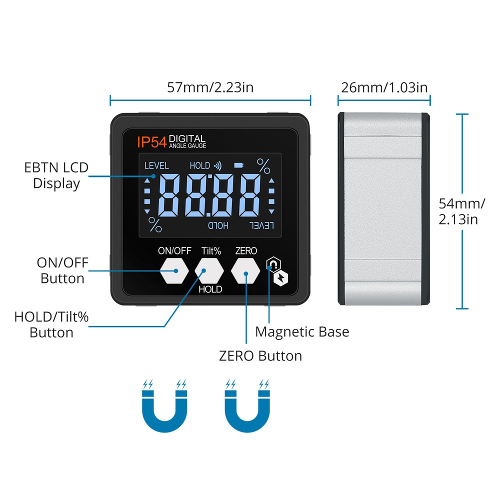 ETOPOO 4*90° Updated Precision Digital Protractor Inclinometer Level Box Angle