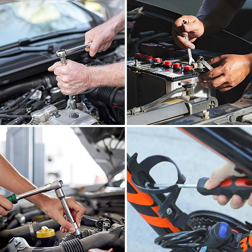 95 Piece Tool Set, Tool Kit, Mechanics Tool Set, Portable Toolbox with Adjust...