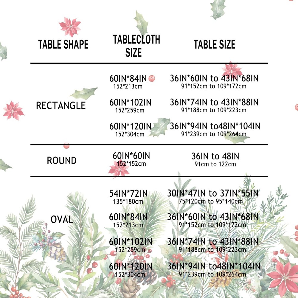 Bnejvif Christmas Tablecloth Rectangle 102" x 60" (Rectangular), Christmas05