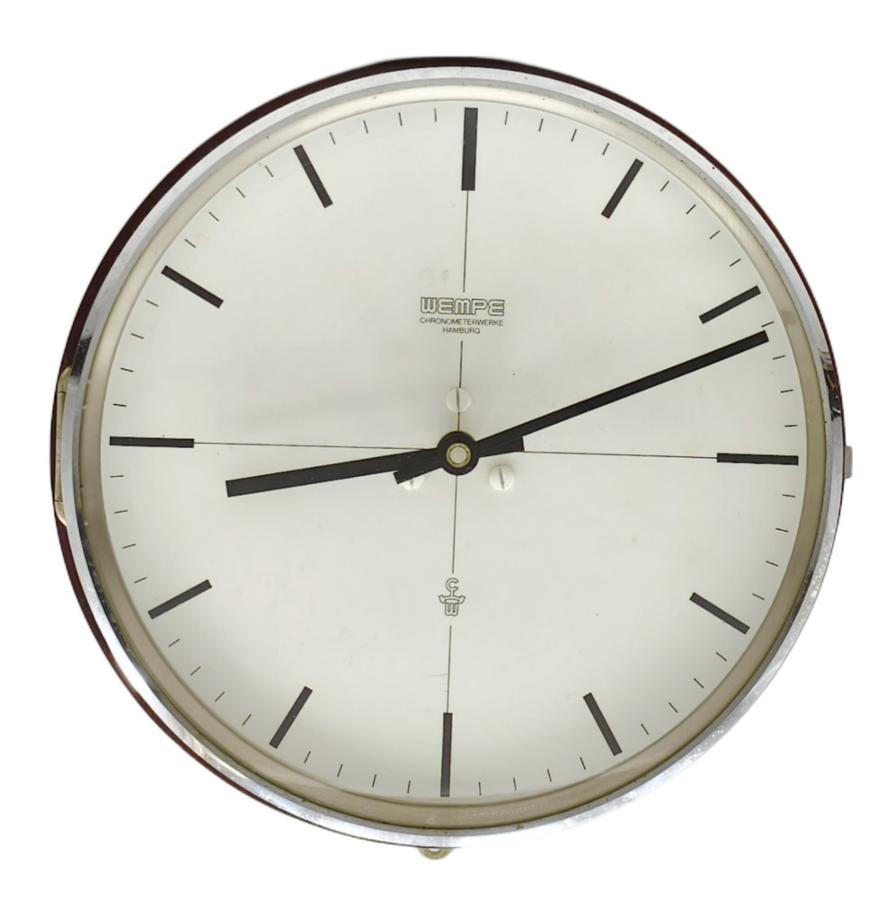 Wempe Ship's Analog Clock Chronometerwer Multiuse Highest Quality Range 12/24VDC
