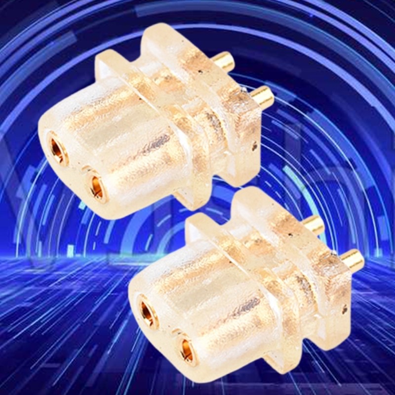 Solid Clear 0.78mm 2pin Socket Headphone Connector For Portable Electronics