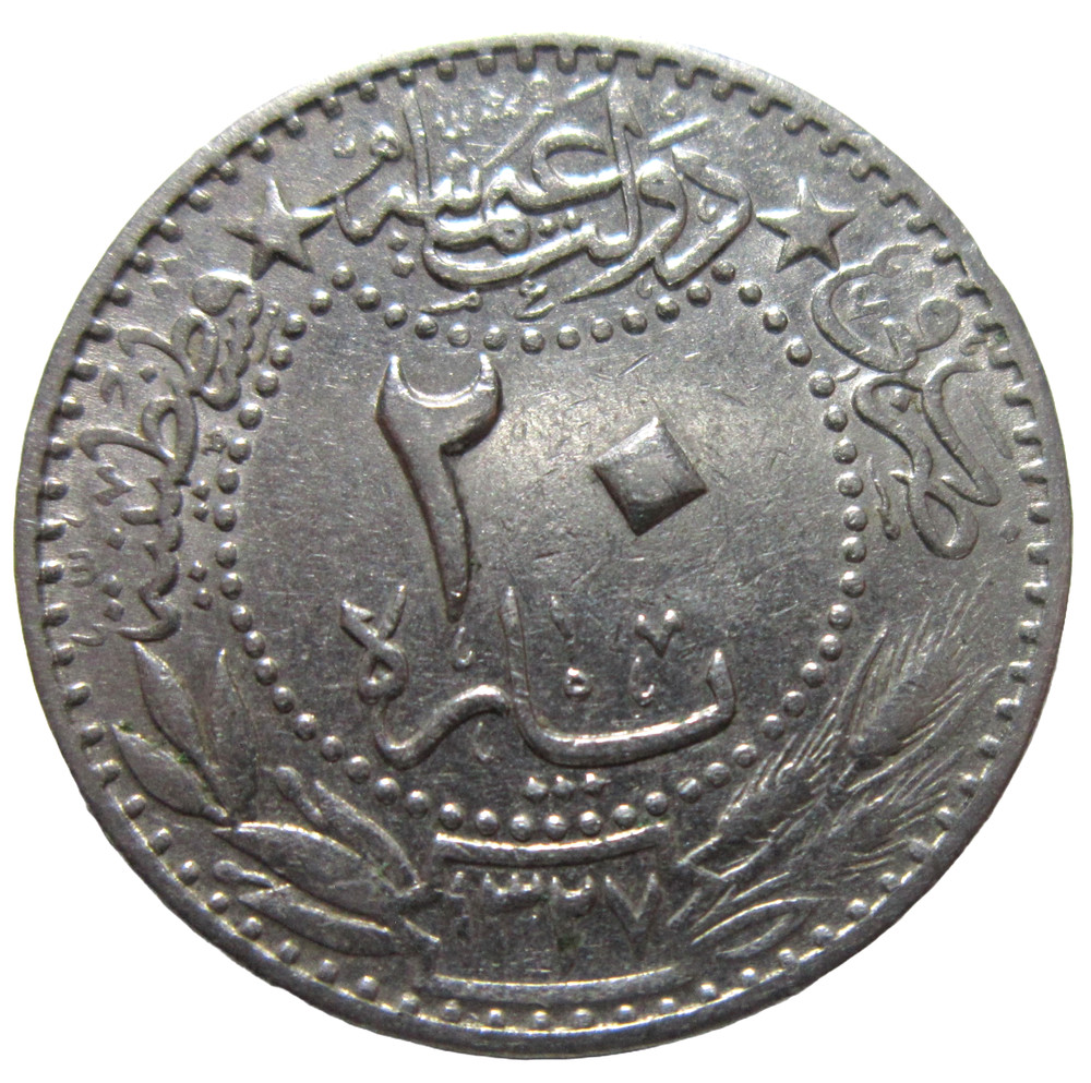 OTTOMAN TURKEY. 20 PARA, 1912. MUHAMMAD V. YEAR 4.