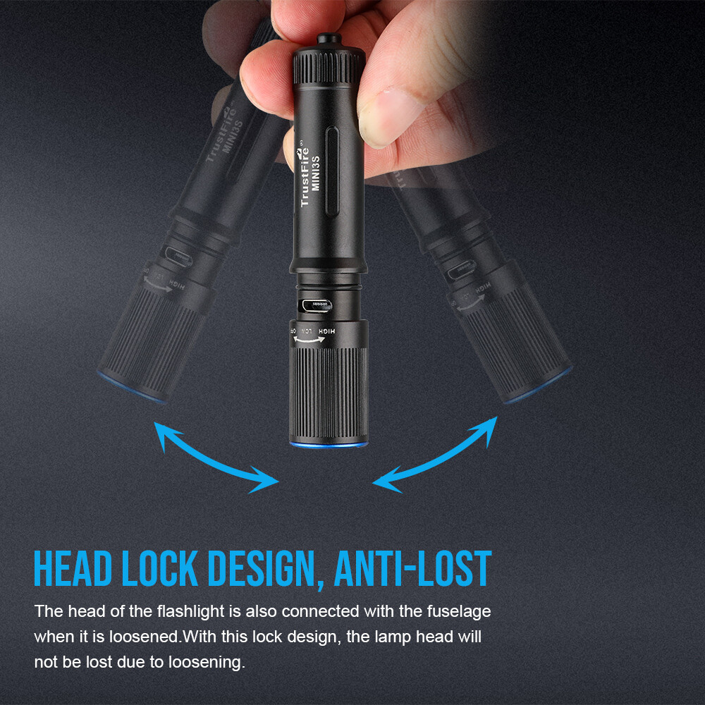 Trustfire 235LM LED Keychain MINI Rechargeable Flashlight Keyring LED Torch