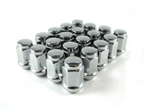 EZAccessory Chrome Lug Nuts Bulge Acorn 7/16" Thread Size Pack of 20