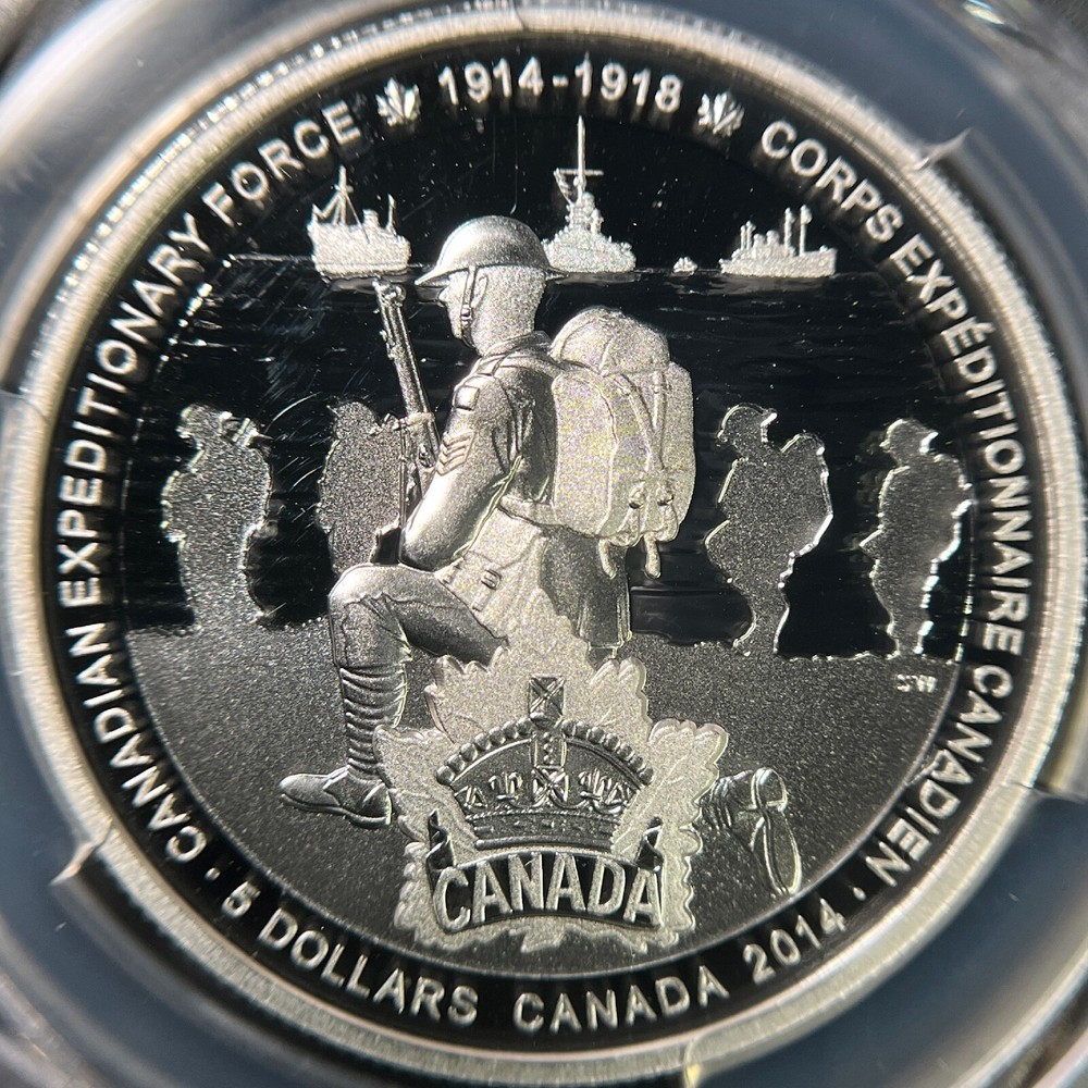CANADA. 2014, 5 Dollars, Silver - PCGS PR69 - Top Pop 🥇 WWII CEF, Expeditionary