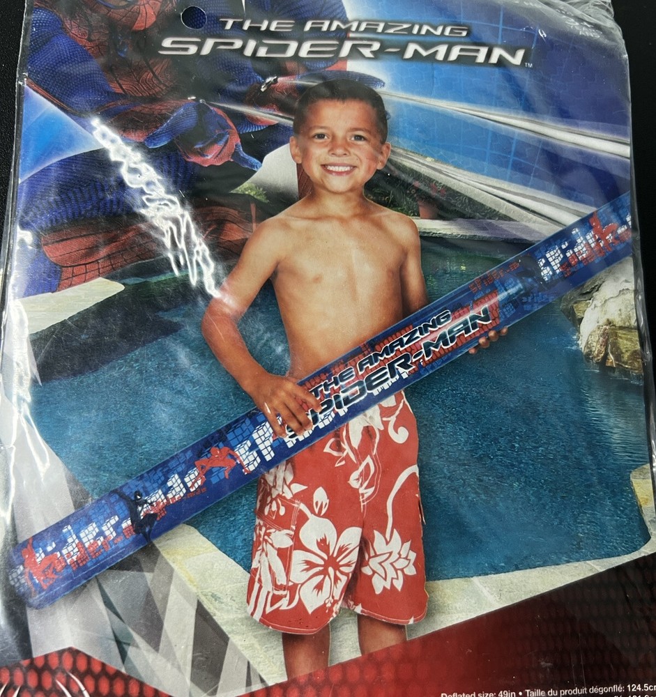 Marvel Amazing Spiderman Inflatable Pool Noodle 48” Superhero Beach Swim Float