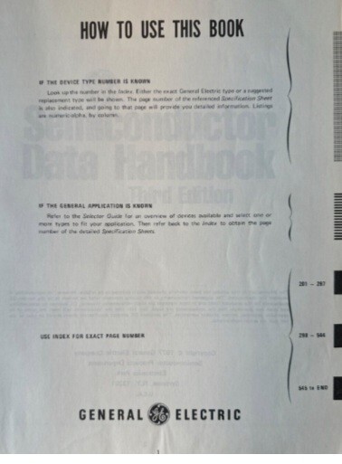 Vintage 1977 GE Semiconductor Handbook Third Ed Softcover Technical Guide