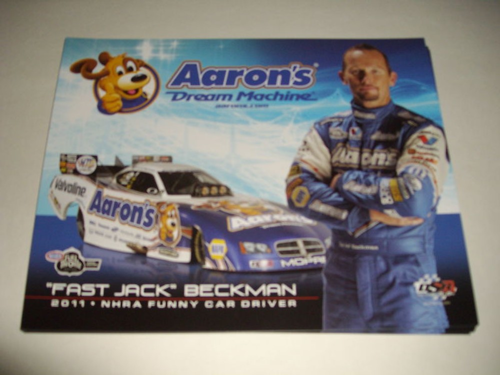 2011 "FAST JACK" BECKMAN AARON'S NHRA POSTCARD