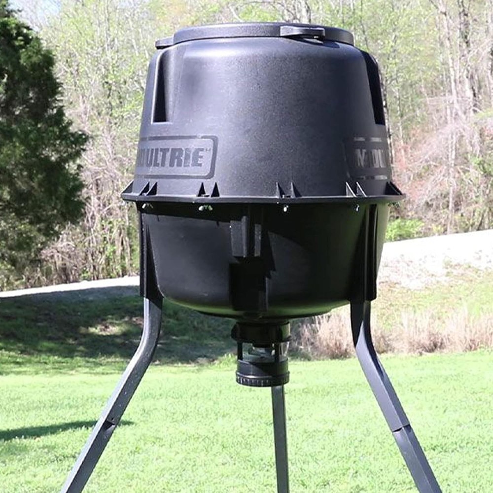 30-Gallon Deer Feeder Tripod - Quick-Lock Hopper System - Digital Timer Contr...