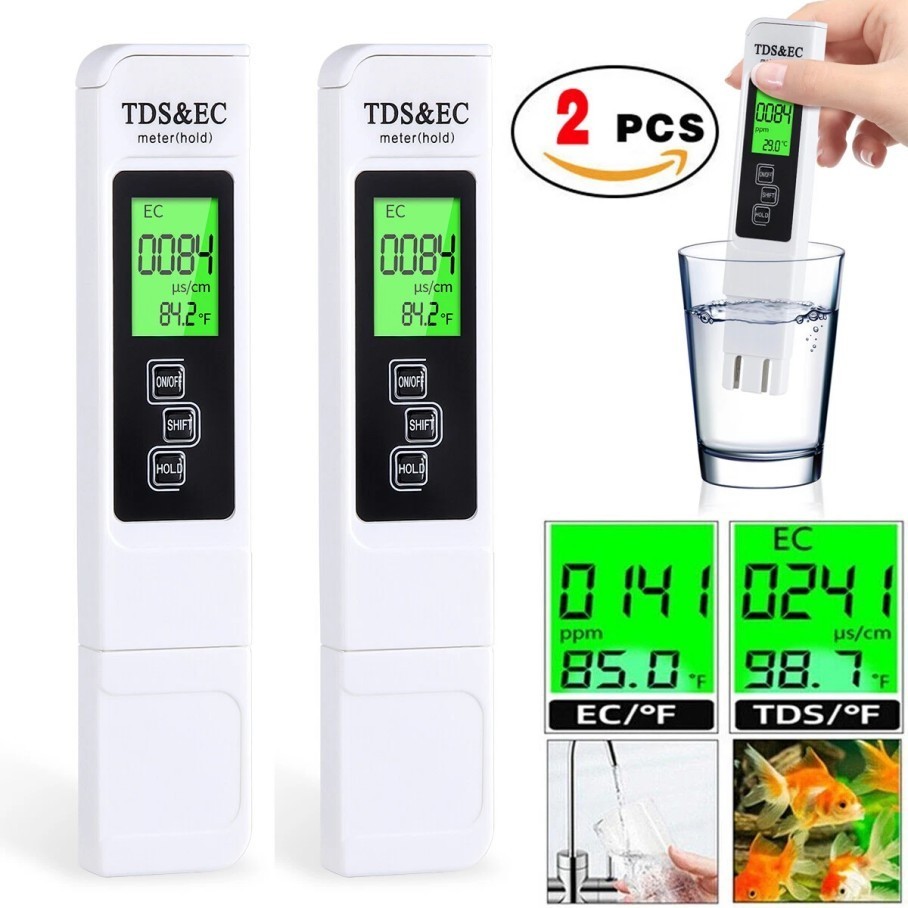 2 TDS Meter Digital Tester Water Quality Testing Kits Drinking Water 0-9990ppm-
