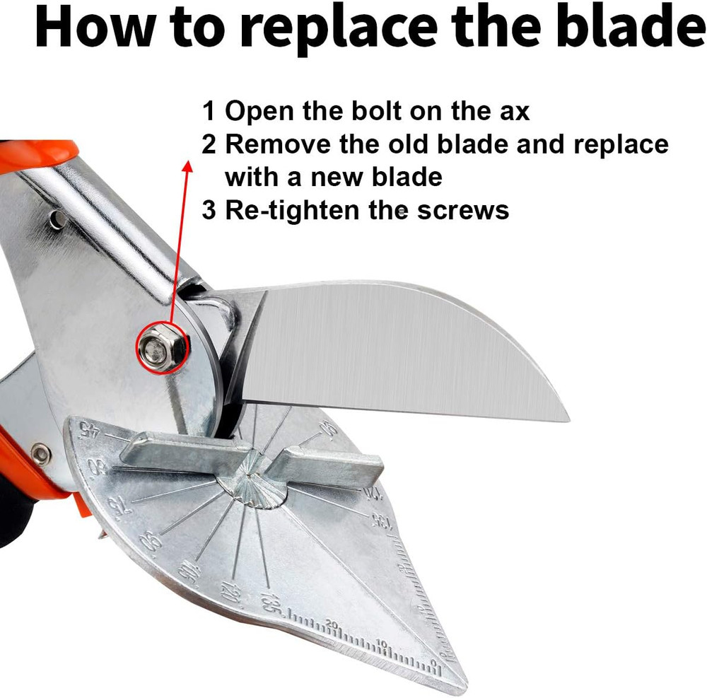 Gartol Miter Shears Replacement Blade SK5 Steel Angle Shears, Multifunctional An