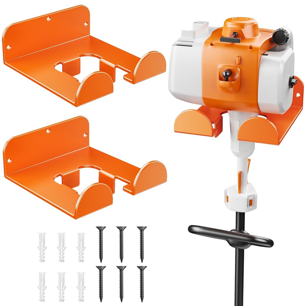 POKIPO Weedeater Hanger, 2 Pack Garage Organize Grass String 2 Pack, Orange