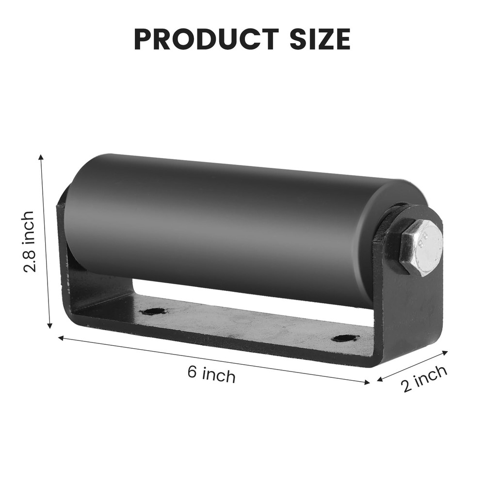 6" Gate Roller Guide,Sliding Hardware with C-Sliding 6inch, Black
