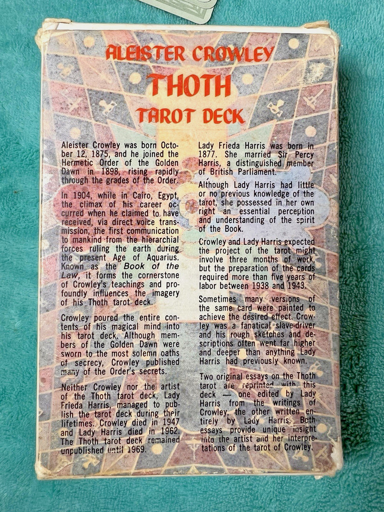 Complete ALEISTER CROWLEY Thoth Tarot Deck 1983 Large AC68 Freida Harris