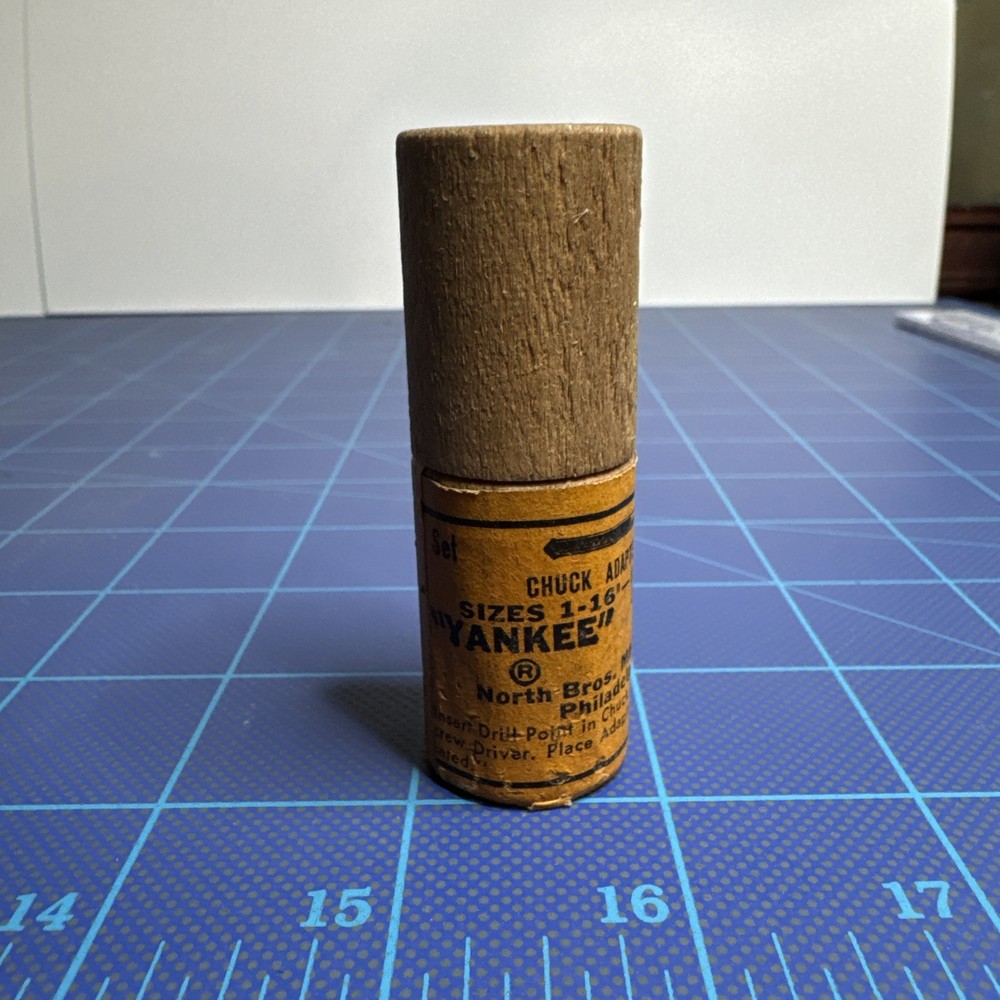 NORTH BROS. “YANKEE” CHUCK ADAPTER & Drill Points Empty Container No.309