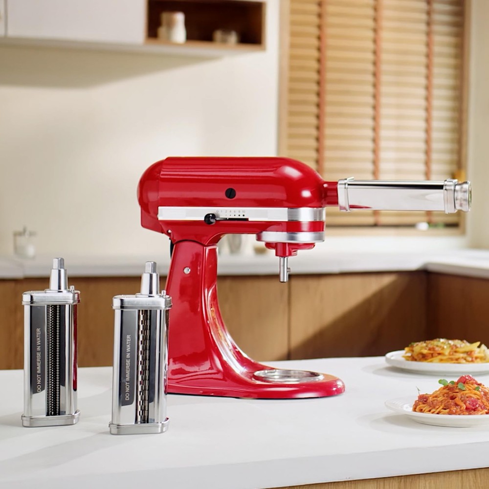 Pasta Attachment for KitchenAid Mixer, Includes Pasta Sheet Roller, Spaghetti...