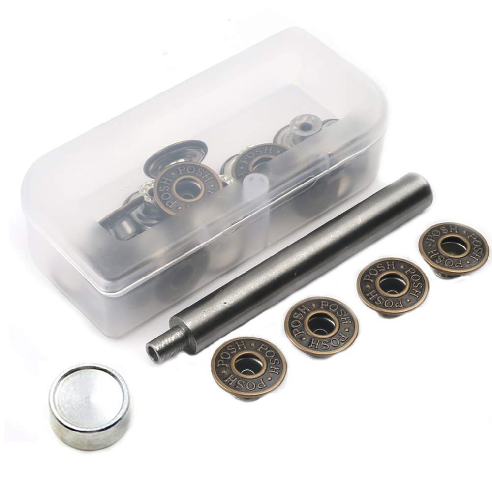 20 Pieces Jeans Button Tack Buttons Snap Fastener Press Studs Metal Replacement