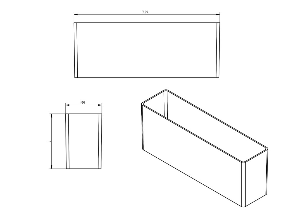 36pc 2x8" Drawer Organizer Bins Modular Storage Hardware Craft Toolbox