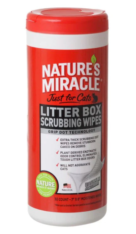 Natures Miracle Just For Cats Litter Box Scrubbing Wipes (2PK) 60count