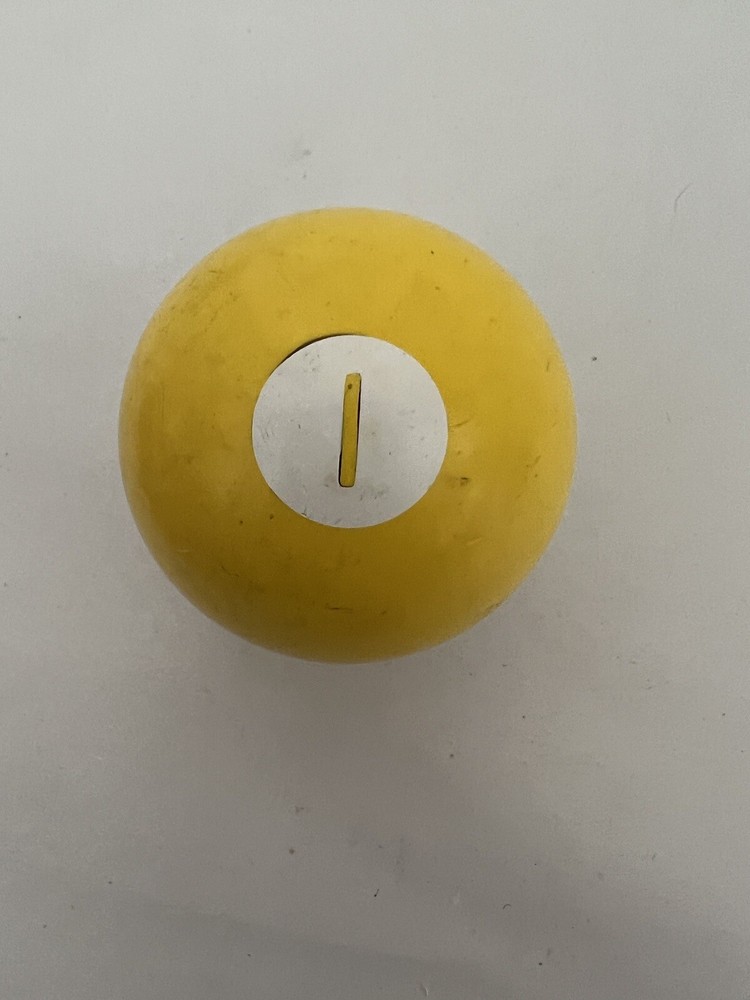 Vtg #1 Yellow Single Individual Pool Ball Billiard 2 1/4” Replacement