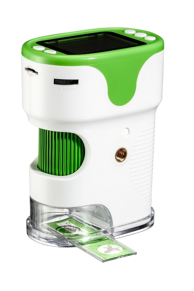 Digital Microscope with Camera for Kids with Slides, Rechargeable, Portable