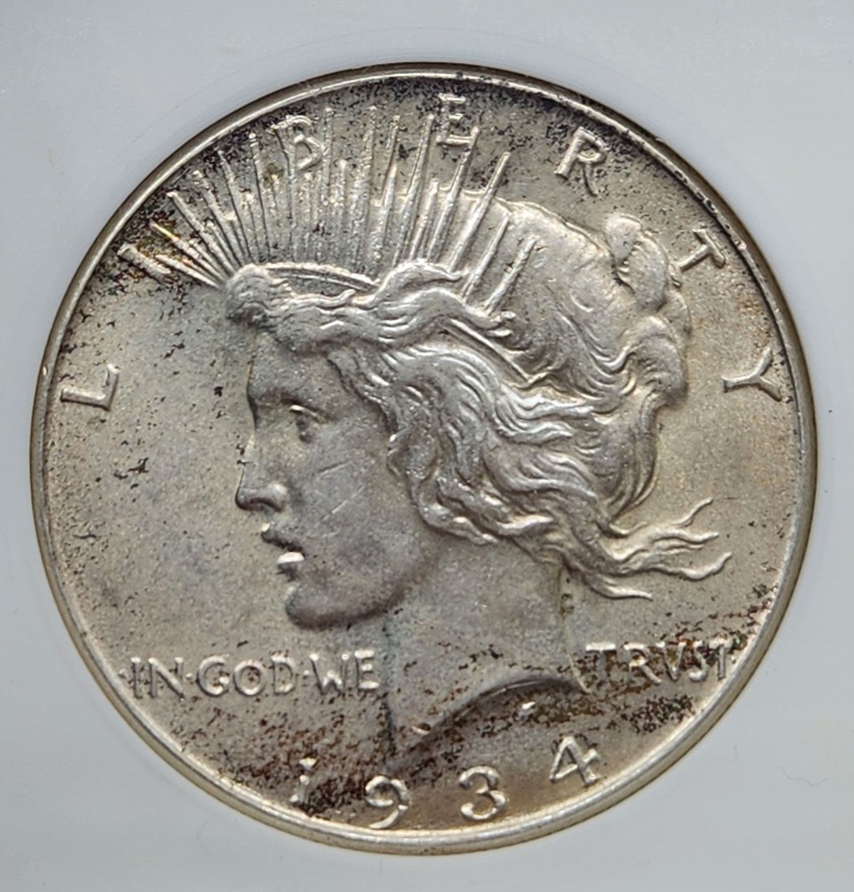 WPCoins ~ 1934 ANACS Peace Dollar AU-58