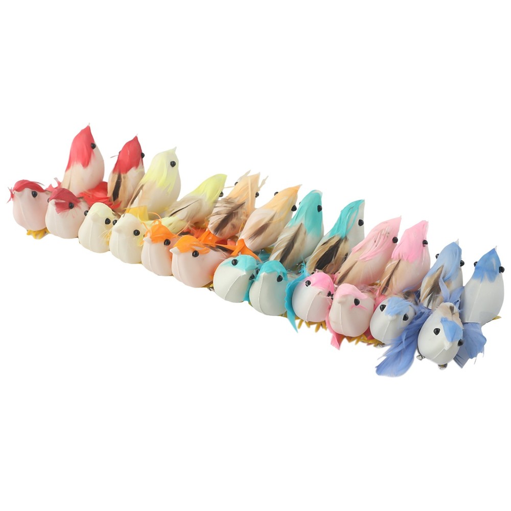 Simulation Feather Bird Home Garden Decor Multi Functional 24 Pcs DIY Crafts
