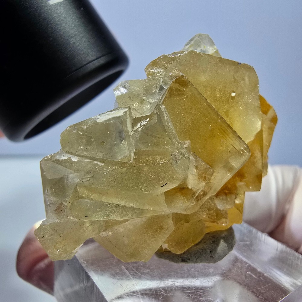 Phantom Fluorite Cube Specimen, yellow Okorusu, Namibia 43*29*17mm
