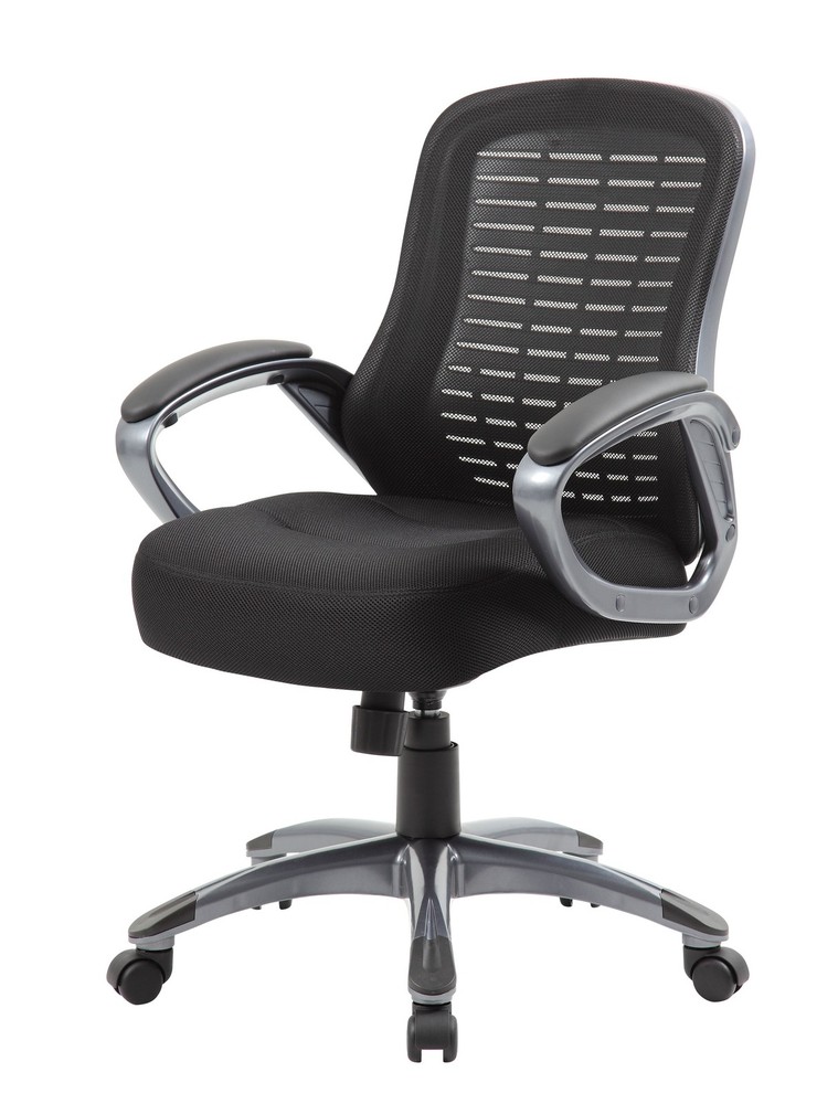 Boss Ribbed High Back Mesh Chair MODEL # B6756-BK