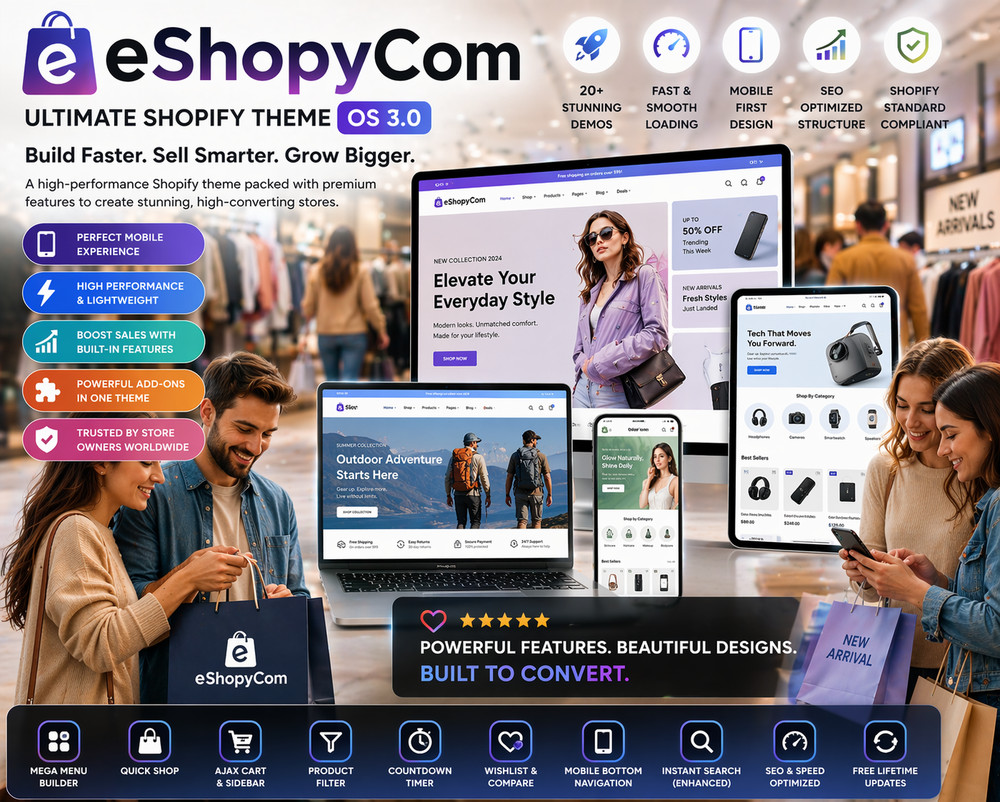 eShopyCom - Shopify Theme | Multipurpose eCommerce Template | Fast & Optimized