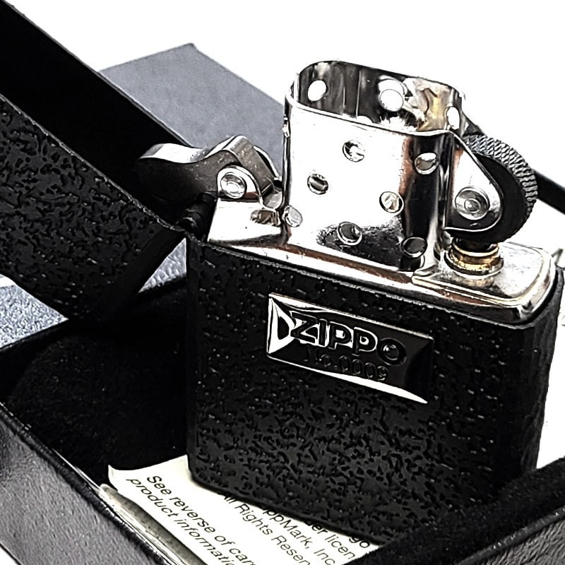 Zippo Armor Deep Black 3 Sided Router Processing Silver Metal Lighter Regular