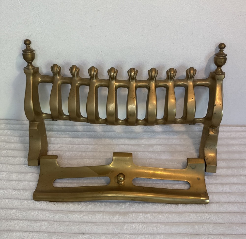 Vintage Solid Brass Fire Grate Front Fret Fireplace Guard Approx 15.5" Width