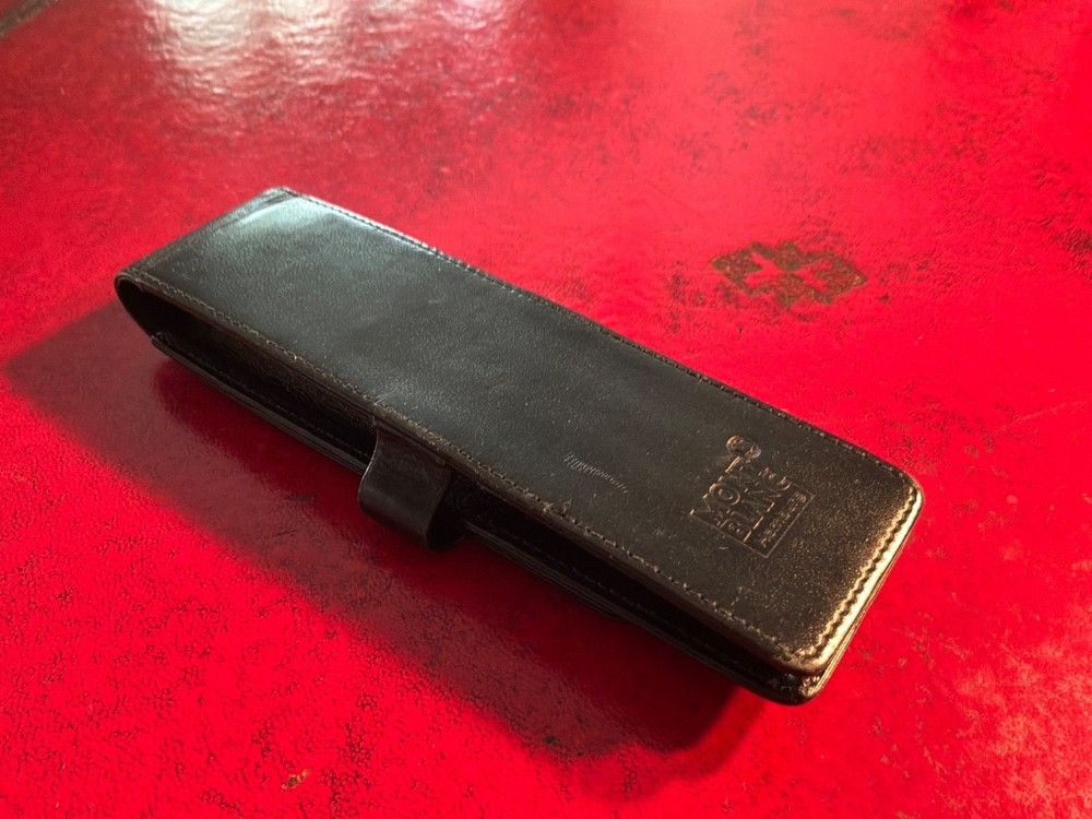 Montblanc 2 Pens Black OEM Leather Case Pouch