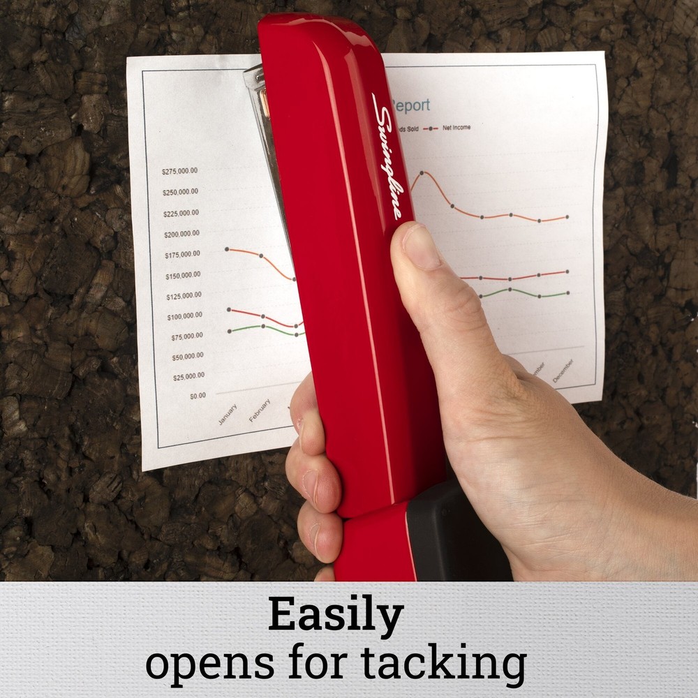 Full Size Desktop Stapler Heavy Duty 30 Sheet Capacity Red Office Stapler