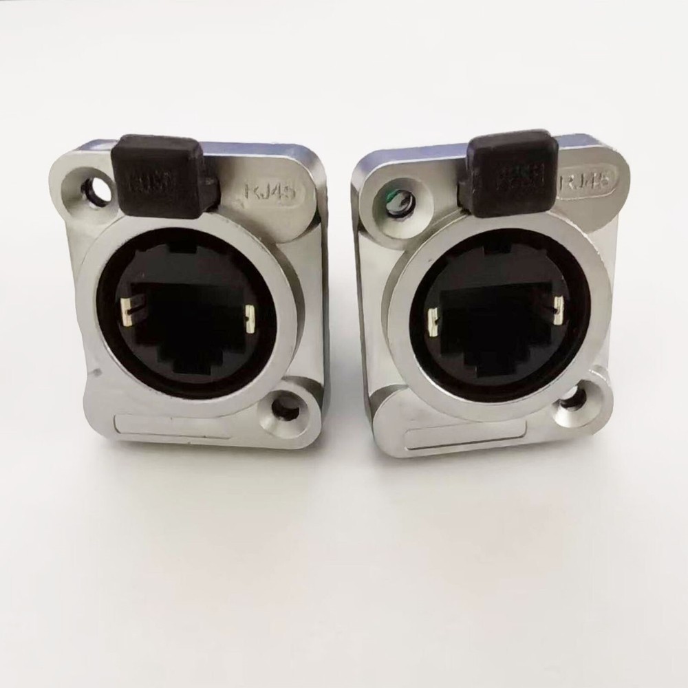 2x CAT5/6 RJ45 Feed-through Ethercon Chassis Panel Mount RJ45 Connector System