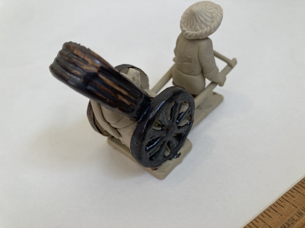 RICKSHAW FOR BONSAI DISPLAY CLAY CERAMIC MUDMANS
