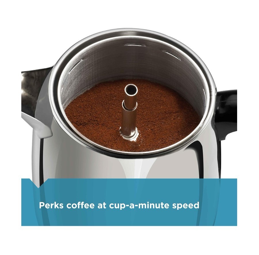 NEW - 4 Cup Electric Coffee Percolator, Automatic Keep Warm, No-Drip Spout