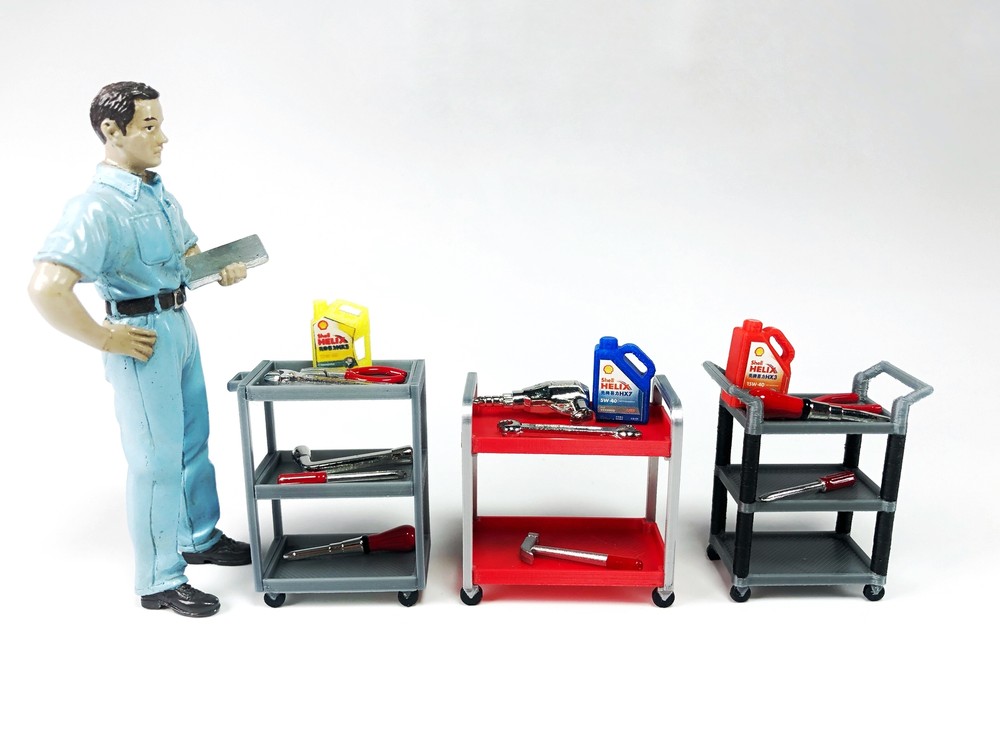 1/18 Diorama 11pc Repair Model Props Garage Workshop Tuning Tools Accessories