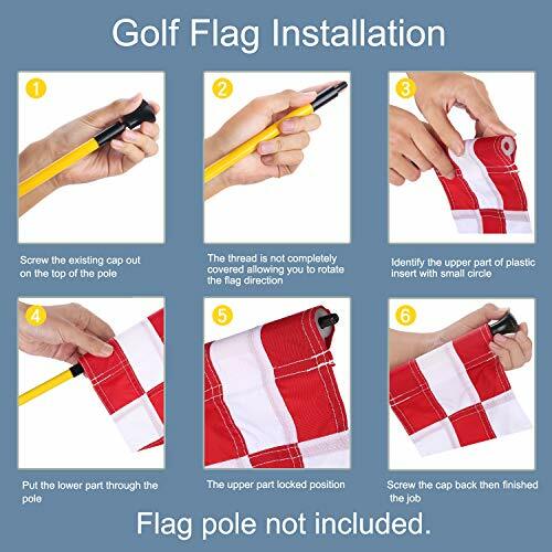 KINGTOP Checkered Golf Flag with Plastic Insert Putting Green Flags for Yard ...