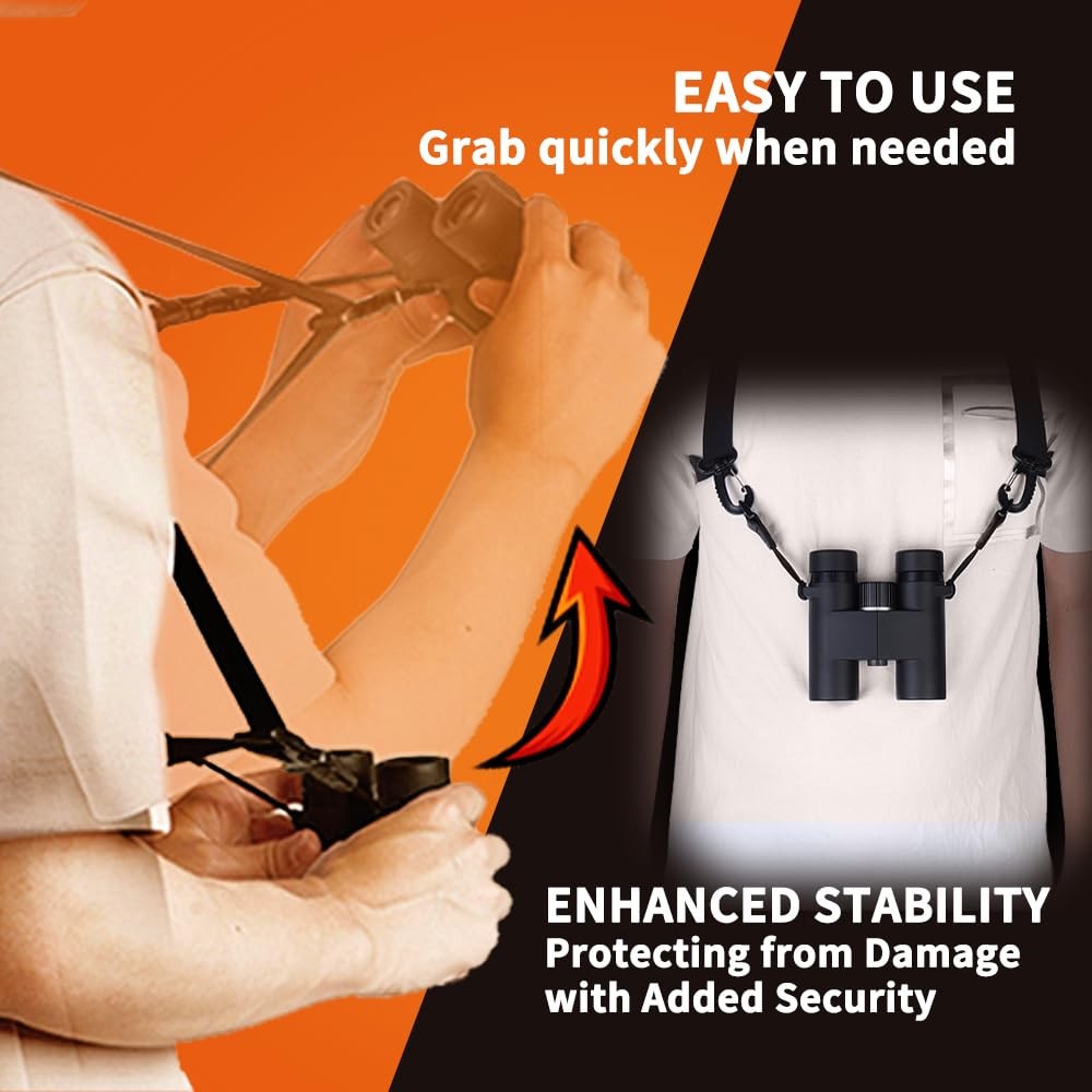 OUFABE Binocular Harness Strap, X-shaped Adjustable and Deluxe Bino Chest Str...