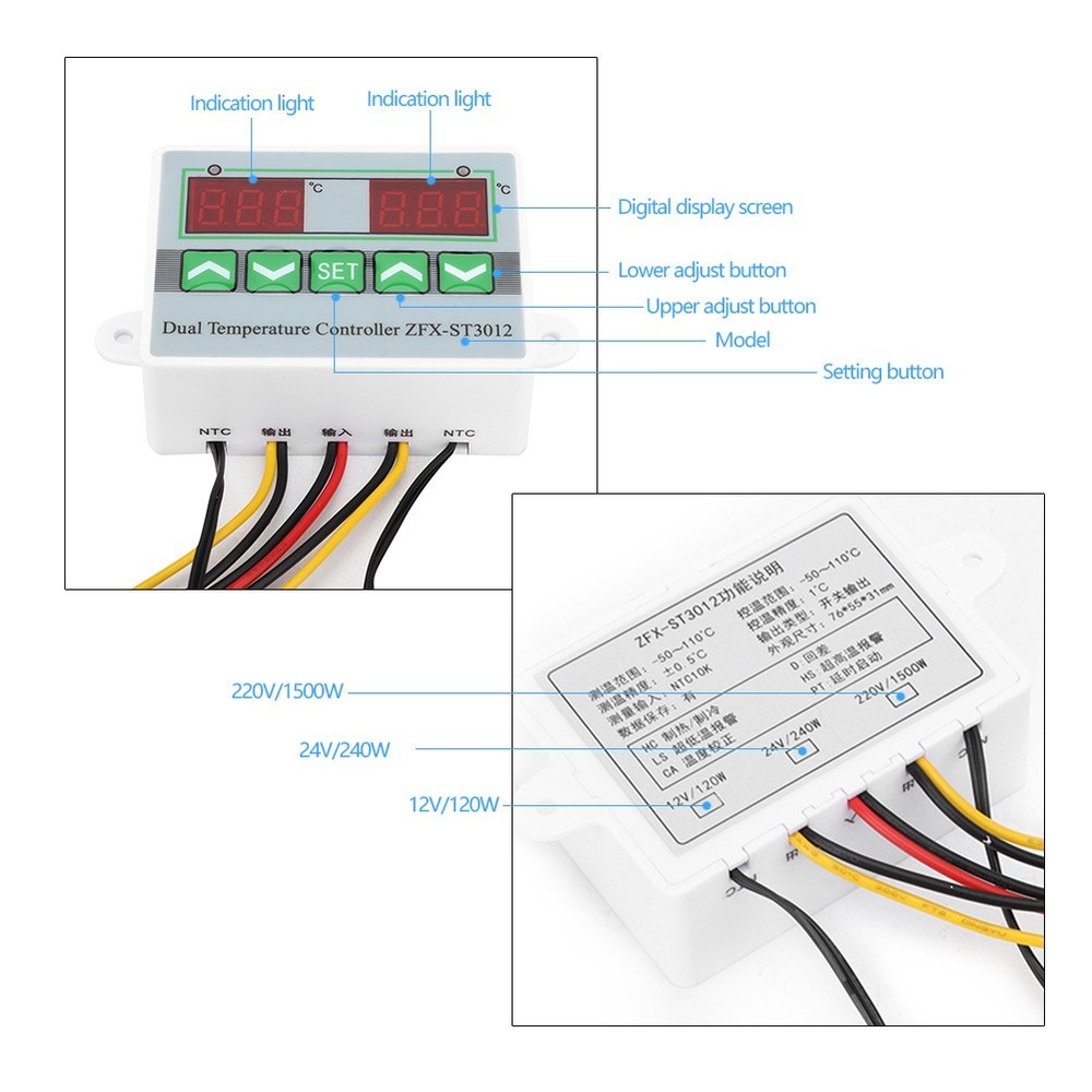 Digital Temperature Controller Electric Microcomputer Thermostat(24V) New
